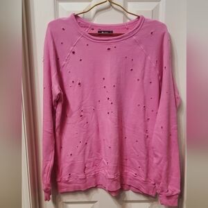 Michael Lauren Pink Distressed Sweatshirt Size Small